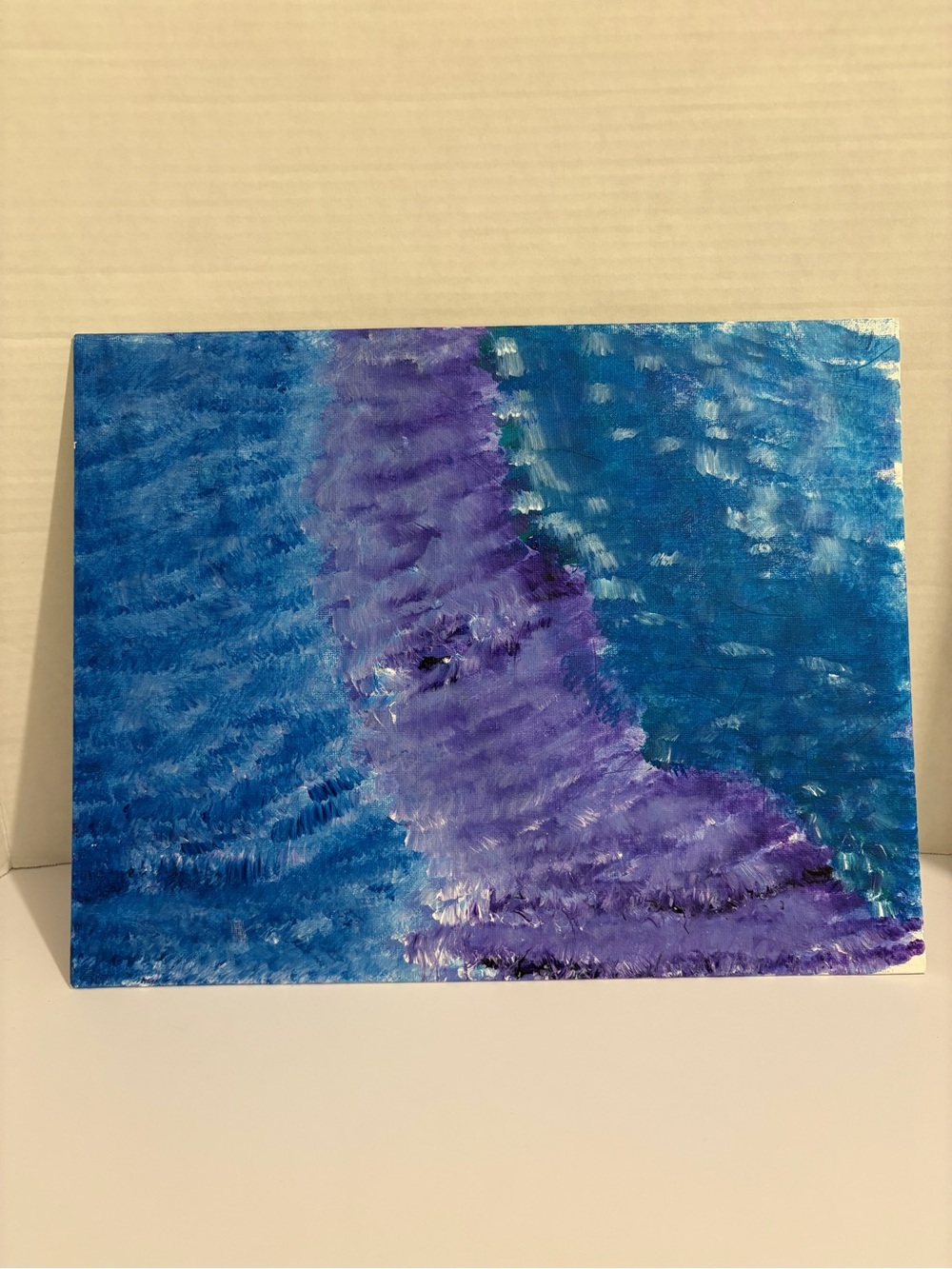 “Walking Oceanway” Acrylic Abstract Blue and Purple Home Art Canvas